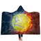3D Basketball Football Ball Fire Blanket Polyester Flannelette TV Blanket Waerable Hooded Blanket - #10