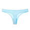 Sexy Seamless Hollow Out Ice Silk Low Rise Thongs - Blue