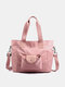 JOSEKO Women's Polyester Cotton Simple Large Capacity Oxford Tote Bag Crossbody Bag - Purple