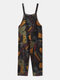 Print Strap Sleeveless Plus Size Jumpsuit with Pockets - Green