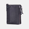 Women Genuine Leather 6 Card Slots Photo Card Money Clip Coin Purse Multifunctional Wallet - Black