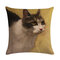 Vintage Art Oil Printing Cat Linen Cotton Cushion Cover Home Sofa Office Decor Throw Pillowcases - #2