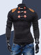 Men Stand Collar Knit Skinny Casual Sweater - Black