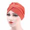 Women's Turban Chemotherapy Cap Flexible Countryside Floral Twist Beanie Cap - Orange