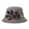 Women's Hat Woolen Wedding Hat With Flower - Khaki