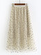 Сетчатая юбка в горошек с плиссировкой и эластичной талией Для Женское - Абрикос