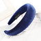 Sponge Solid Color Headband Multi-color Wide-brimmed Ladies Jewelry Solid Color Head Buckle - Dark Blue