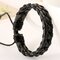 Punk Hand-woven Multi-layer Bracelet Stitching Leather Hand Strap Couple Bracelet Vintage Jewelry - Black