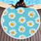 Daisy Sunflower Round Beach Towel Blanket Hawaii Hawaiian Tropical Large Microfiber Terry Beach Roundie Palm Circle Picnic Carpet Yoga Mat with Fringe - #3