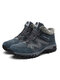حذاء نسائي مريح دافئ ضد للماء من جلد الغزال بحلقة ربط للكاحل - أزرق