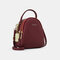 Women Multi-carry Earphone Hole Multi-Layers Crossbody Bag Handbag Backpack - Wine Red