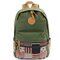 Women Outdoor Geometric Pattern Travel Canvas Backpack  - Army Green