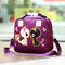 Women Duble-Cats Nylon Crossbody Bag Casual Weekender Bag  - Purple
