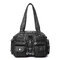 Women Multi-Pocket Casual Crossbody Bag Soild Shoulder Bag  - Black