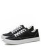 Men Solid Color Lace Up Canvas Daily Sport Casual Skate Shoes - Black