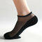 Unisex Boat Socks Casual Cotton Sport Short Socks Breathable Net Hole Design Socks - Black