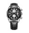 ساعات رجال الأعمال الرياضية ثلاثية الأبعاد يتصل جلد حزام ساعة كوارتز كرونوغراف مضيئة - أسود
