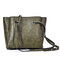 Women Soft PU Leather Bucket Crossbody Bags Large Capacity Leisure Vintage Shoulder Bags - Green