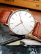 11 Colors Stainless Steel Men Vintage Business Watch Splashproof Decorated Pointer Quartz Watch - Rose Gold Case White Dial