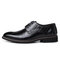 Men Large Size Cow Leather Formals Business Shoes - Black