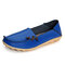 Big Size Comfortable Soft Casual Leather Multi-Way Flat Shoes - Lake Blue