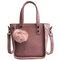 Women PU Leather Bucket Bag Solid Leisure Crossbody Bag Shoulder Bag - Pink