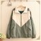 Small Fresh Art College Wind Color Loose Cardigan - Green