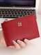 Women Vintage Genuine Leather Cow Lether Multi-card Slots Money Clips Wallet - Wine Red