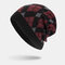 Men Wool Three Color Diamond Pattern Oytdoor Keep Warm Brimless Beanie Knitted Woolen Hat - Black1
