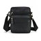  Men's Genuine Leather Shoulder Bag Crossbody Bag  - Black