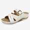Women Summer Classical Soft Non Slip Backless Slip On Daily Sandals - White