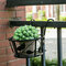 سلال الفن الحديد المعلقة حامل وعاء الزهور لباحة شرفة الشرفة السور - أسود