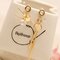 Sweet Women Earrings Tassel Crystal Asymmetry Earrings Gift - Gold