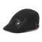 Mens Classic Embroidery Letter Cotton Sunshade Beret Caps Casual Adjustable Forward Hat - Black