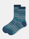 10 Pairs Unisex Cotton Striped Pattern Jacquard Breathable Warmth Socks - Navy
