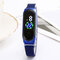 Mode Simple Hommes Femme LED Numérique Watch Capteur Lumineux Étanche Fitness Électronique Watch - Bleu