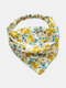 Women Country Style Floral Pattern Elastic Band Triangle Wrap Headscarf Headband - Yellow