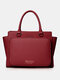 Designer Solid Multifunction Laptop Bag Faux Leather Multi-pocket Waterproof Travel Bag Briefcase Business Handbag Crossbody Bag - Red