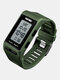 Mostrador Retângulo de 5 Cores Esportes Digital Watch Multifuncional Luminoso Impermeável Watch - Exército verde