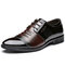 Men Leather Splicing Non Slip Cap Toe Business Casual Formal Shoes  - Brown
