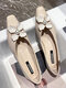 Women Elegant Luxury Embellished Comfy Square Toe Date Shoes - Beige