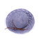 Woman Solid Color Large Edge Cap Travel Shade Straw Hat With Fine Needle Leather Rope  - Purple