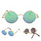 Men Women Round Lens Metal Frame Outdoor UV400 Steampunk Adjustable Polarized Sunglasses  - #05