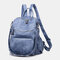 Women Casual Solid Sholuder Bag Backpack - Blue
