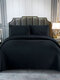 2/3PCS Dacron Simple Style Solid Color Bedding Set Quilt Cover Pillow Case - Black