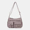 Women Waterproof Multi-pocket Handbag Crossbody Bag Shoulder Bag - Dark Pink