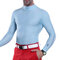 Men Golf Shirts Ice Slik Tights Long Sleeve Solid Color O-neck Clothing - Blue
