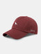 Unisex Cotton Solid Color Cartoon Bird Letter Embroidery All-match Sunscreen Baseball Cap - Wine Red