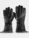 Men Plus Velvet Thicken Full-finger Outdoor Warmth Double Waterproof Windproof Non-slip Touchscreen Gloves - Black