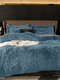 4Pcs AB Sided Plain Color Crystal Velvet Comfy Bedding Duvet Cover Set Pillowcase Adults Bed Duvet Set - #01